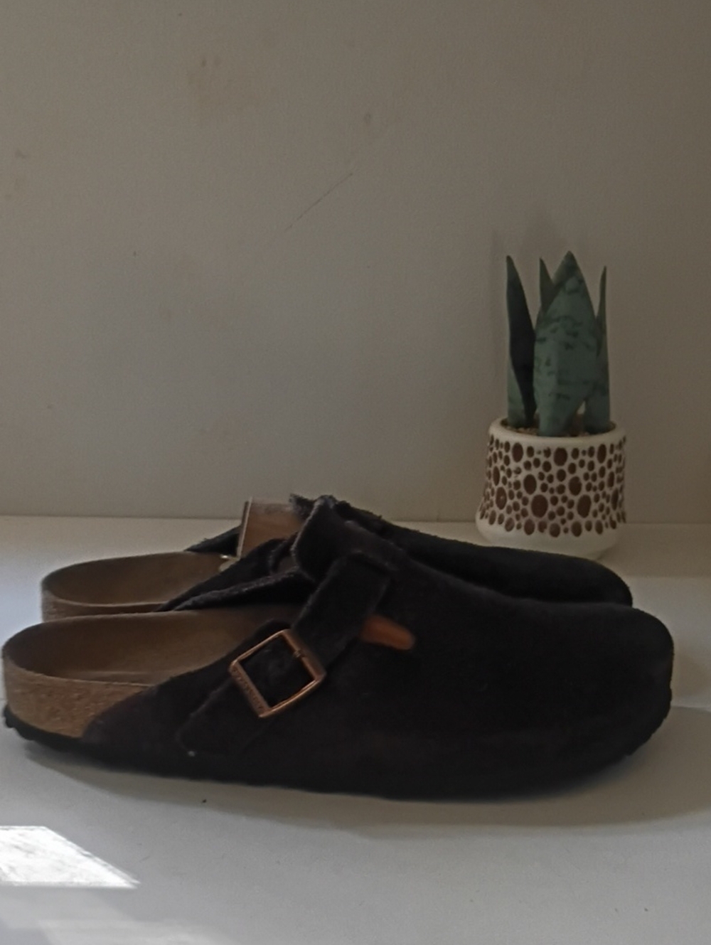 Birkenstock Boston clogs suede Leather Size 40 US Mens 11 - 11.5